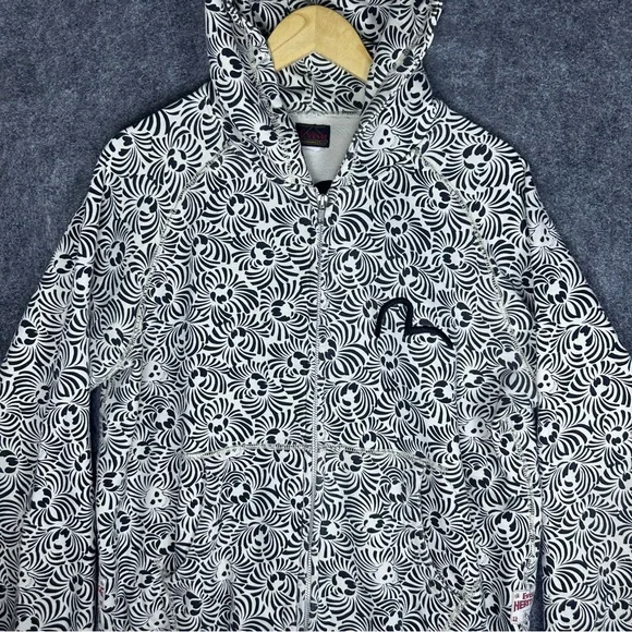 RARE Evisu Y2K 90’s Skulls Skeletons Zip Up Skater Hoodie Men’s Size 2XL